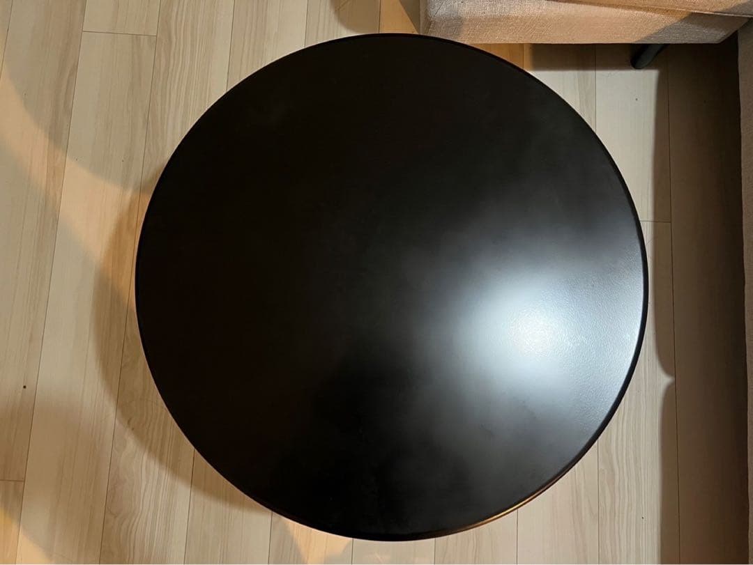 韓国家具 ラウンドテーブル コーヒーテーブル 60cm ブラック