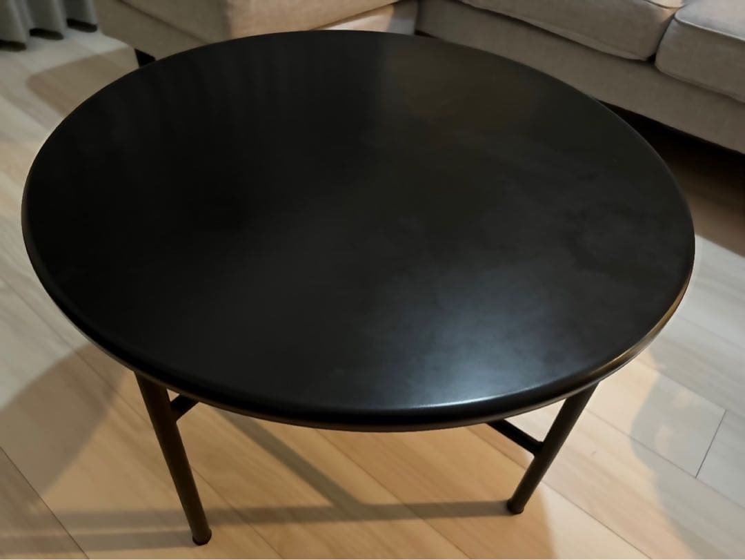 韓国家具 ラウンドテーブル コーヒーテーブル 60cm ブラック
