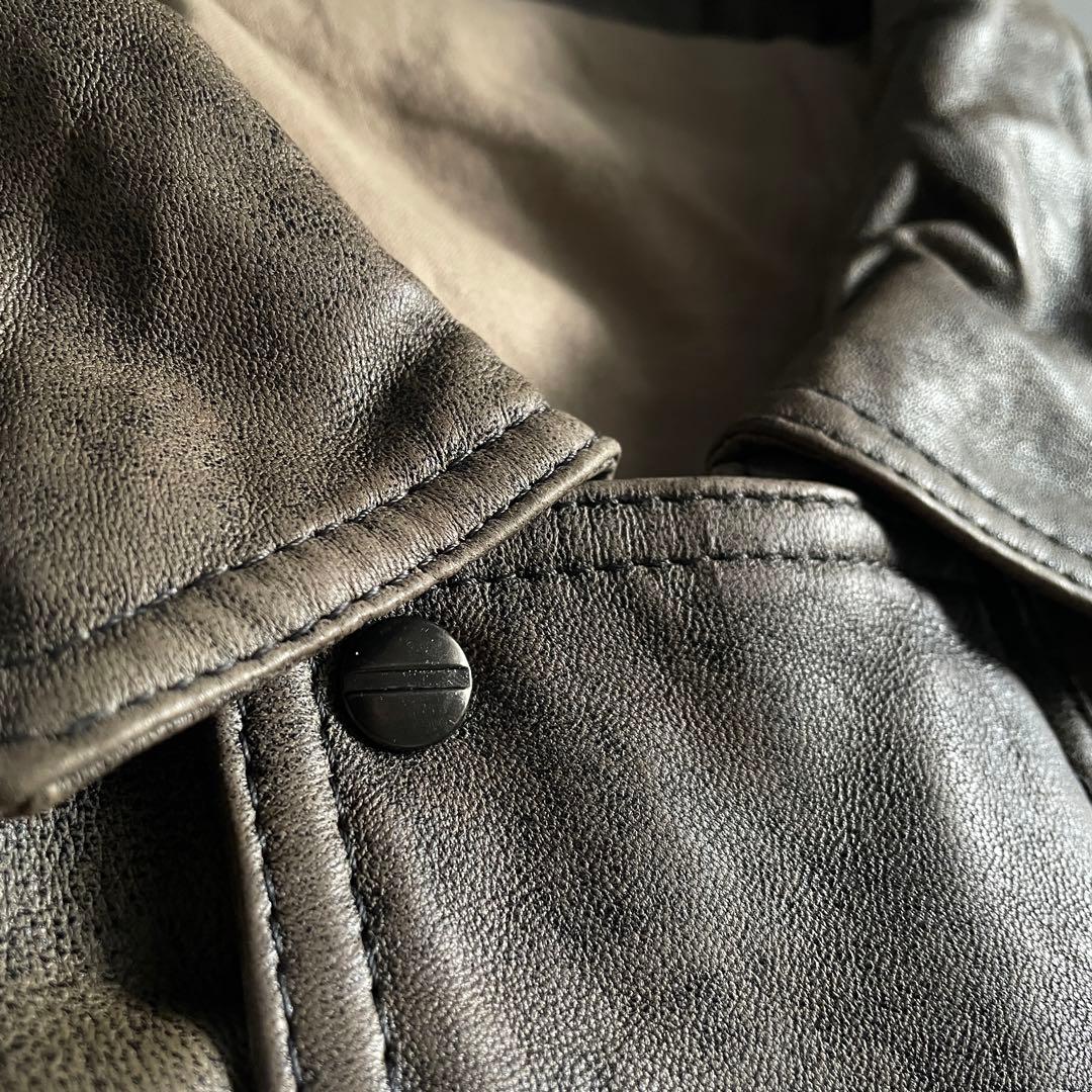type A-2 rare“本革”gray “短丈“bomber jacket