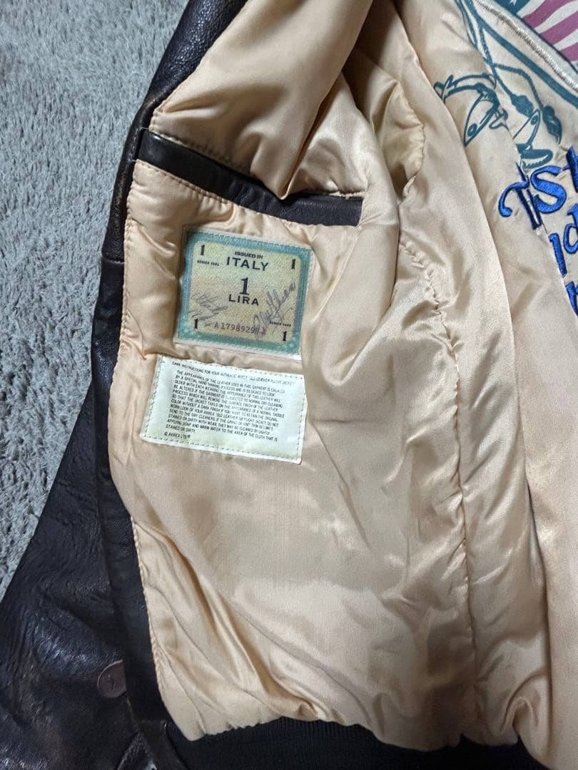 80s 90s AVIREX A-2 レザー　フライトジャケット アヴィレックス