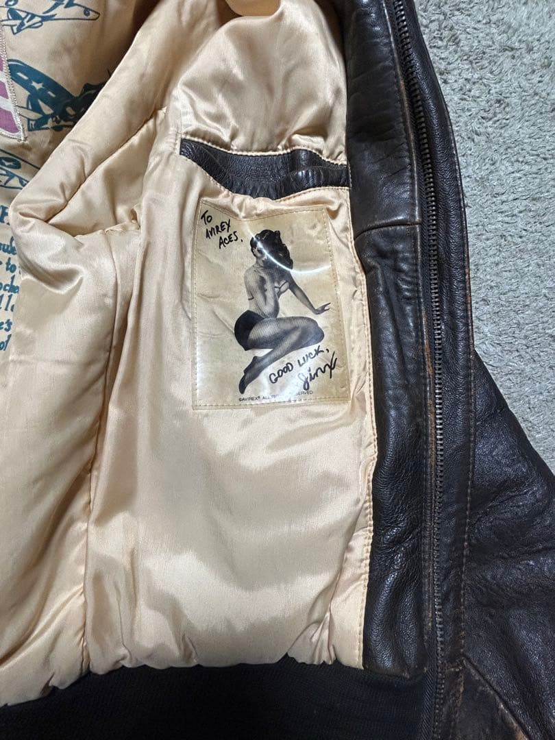 80s 90s AVIREX A-2 レザー　フライトジャケット アヴィレックス