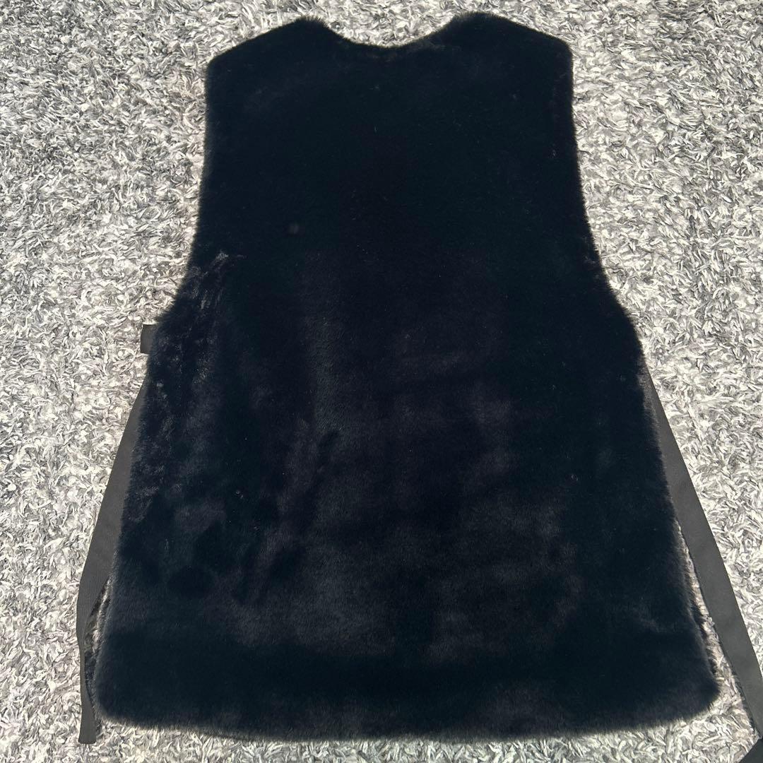 美品　ミズイロインド eco fur gilet エコファージレ　ブラック