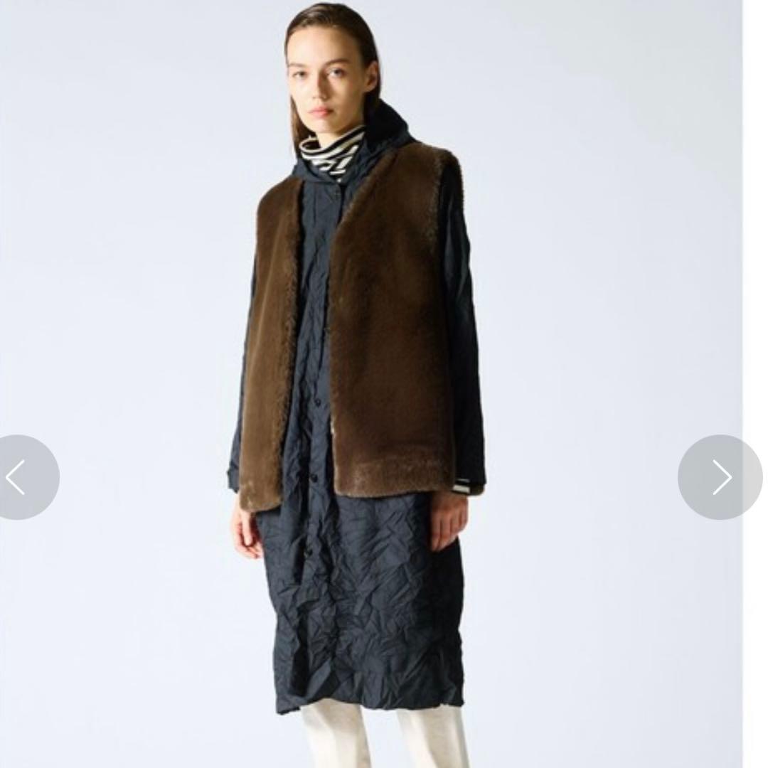 美品　ミズイロインド eco fur gilet エコファージレ　ブラック