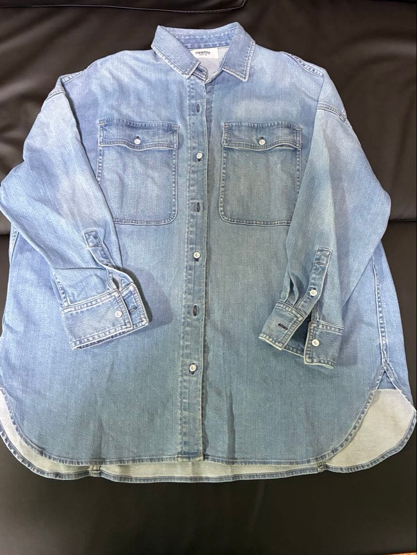 美品　Healthy denim アーモンドデニムシャツ