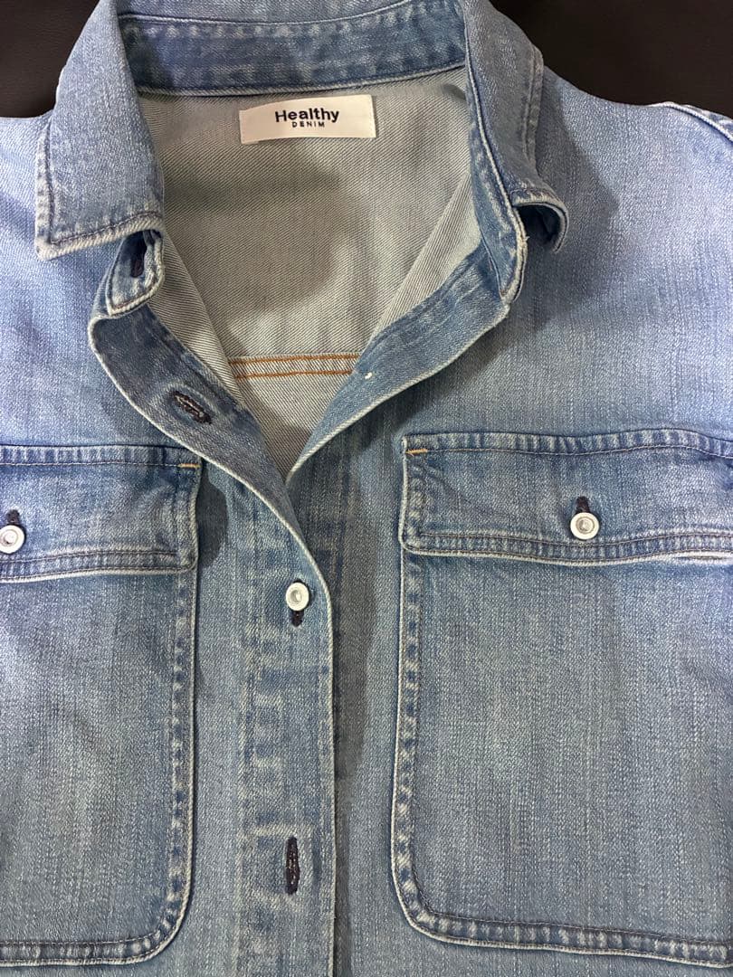 美品　Healthy denim アーモンドデニムシャツ
