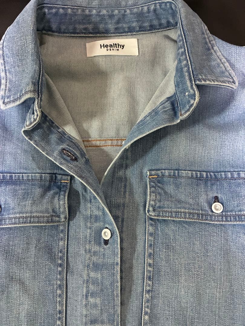 美品　Healthy denim アーモンドデニムシャツ
