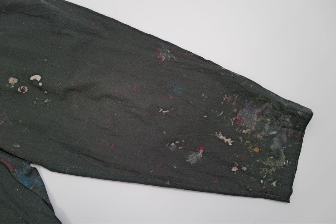 YOHJI YAMAMOTO 右前フラップ ペイント柄パンツ