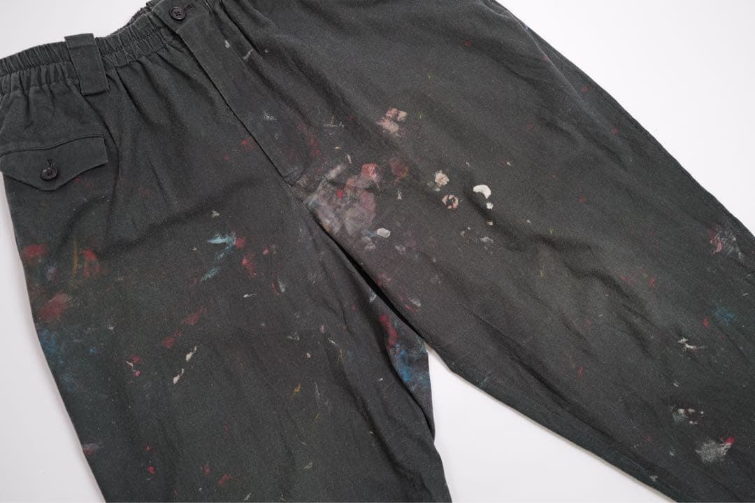 YOHJI YAMAMOTO 右前フラップ ペイント柄パンツ