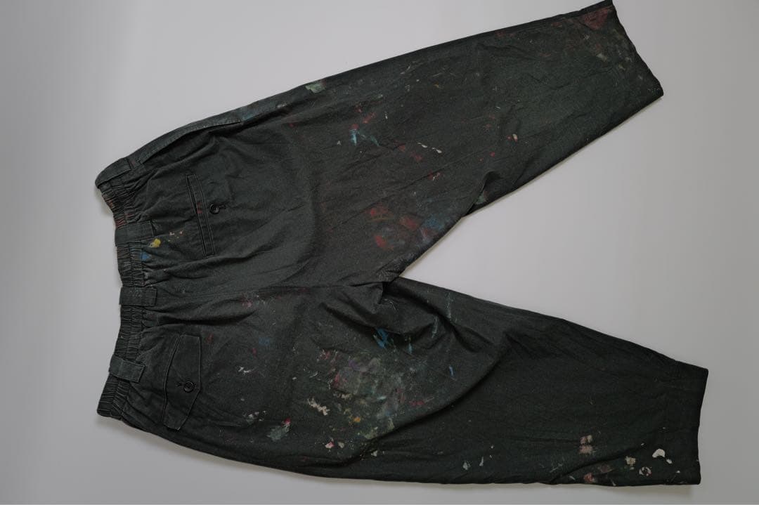 YOHJI YAMAMOTO 右前フラップ ペイント柄パンツ