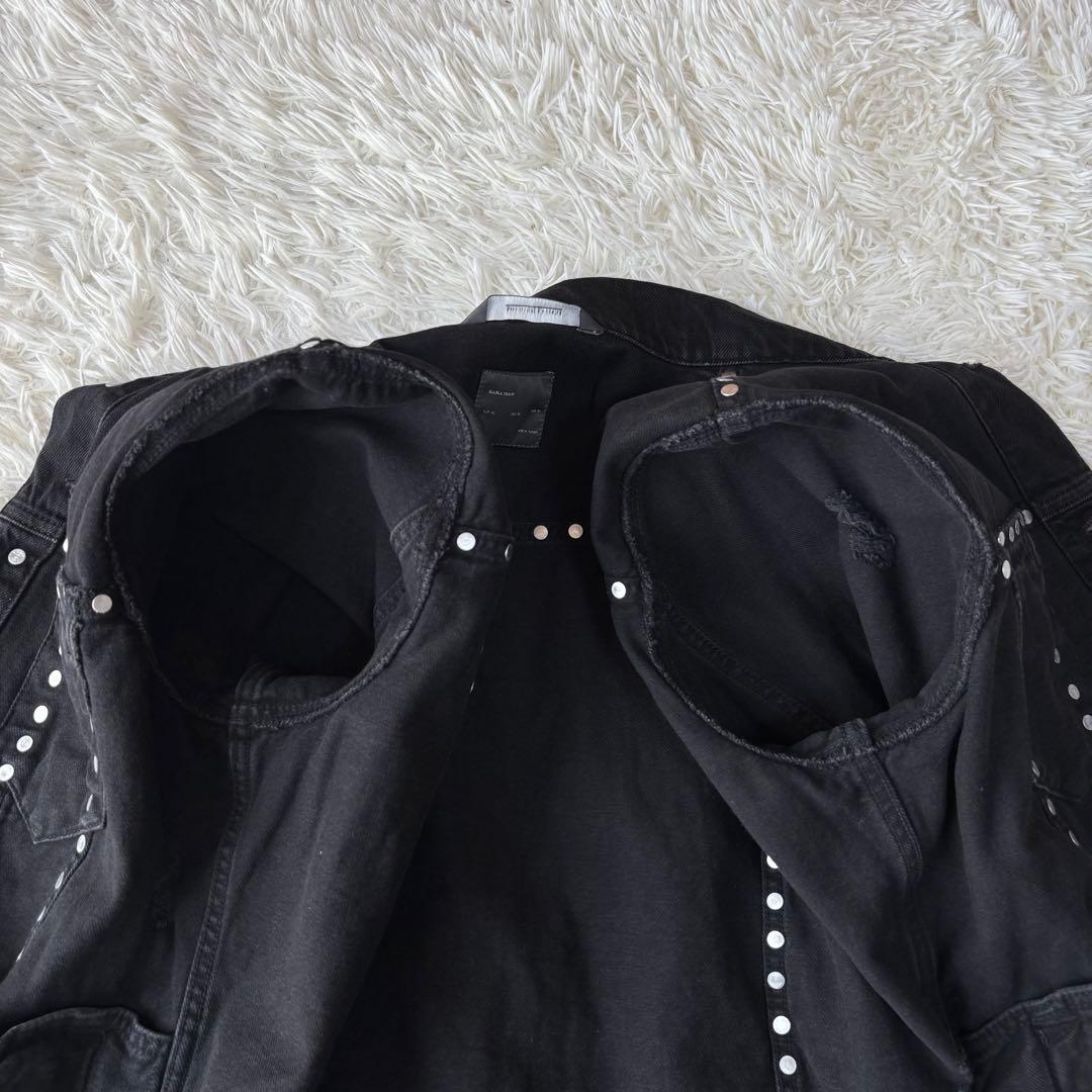 ZARA MAN スタッズ付き Gジャン デニムジャケット XL ブラック 黒