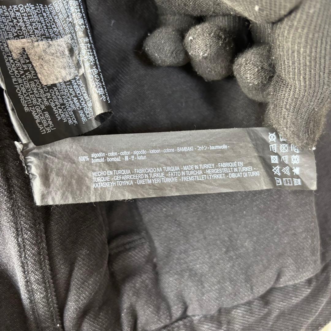 ZARA MAN スタッズ付き Gジャン デニムジャケット XL ブラック 黒