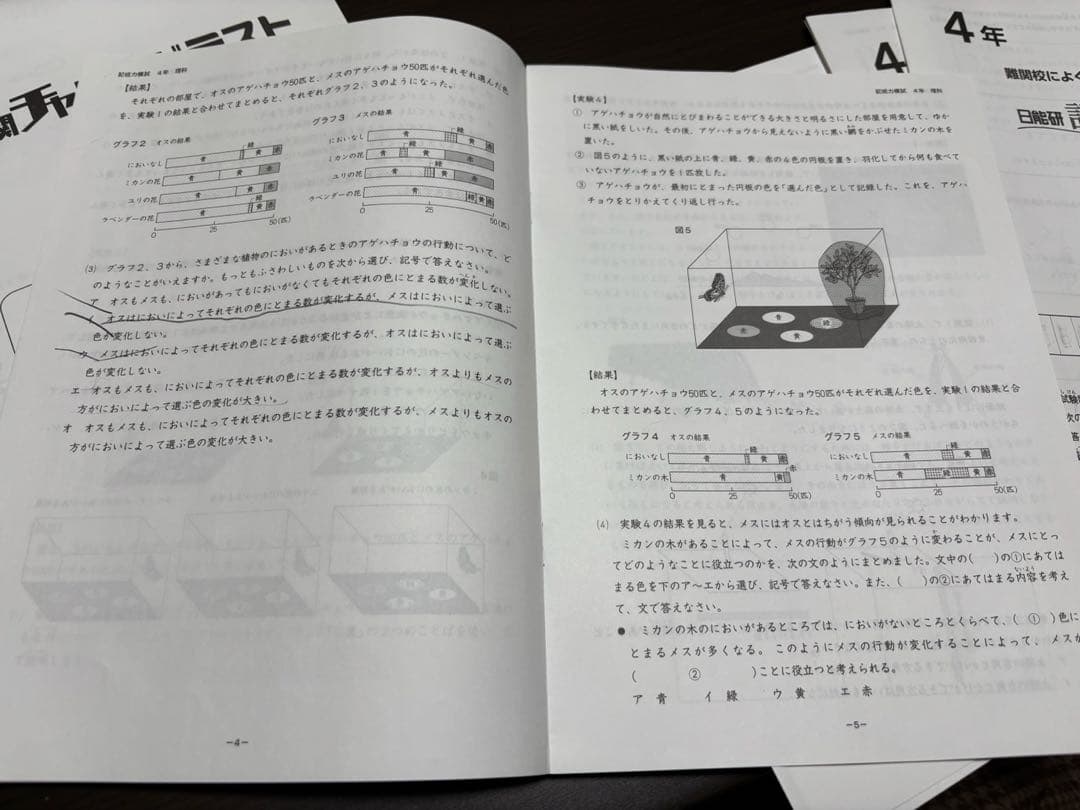 日能研　4年　春期・夏期・冬期・記述力模試・難関チャレンジ