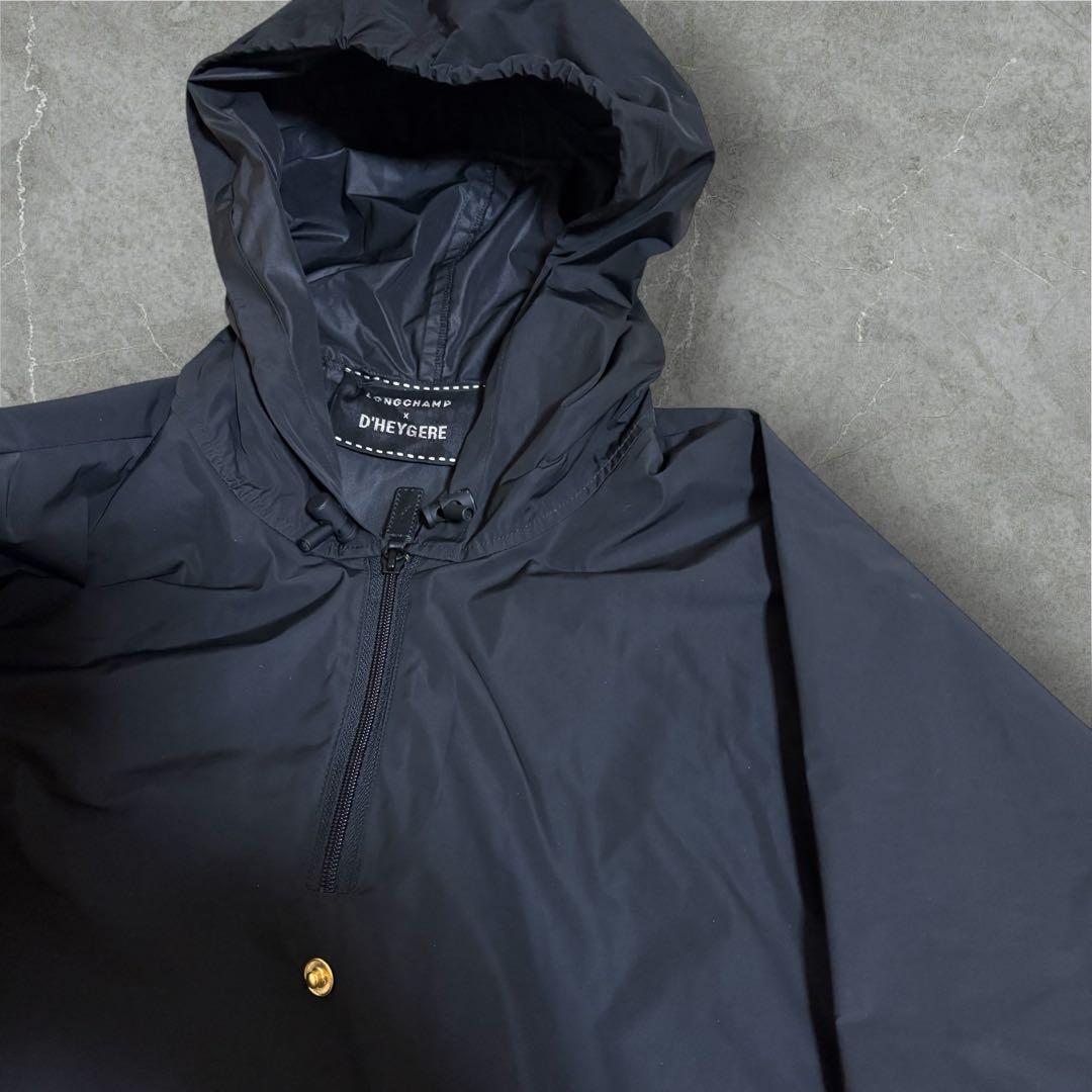 【J18】LONGCHAMP × D’HEYGERE レインポンチョ　ブラック