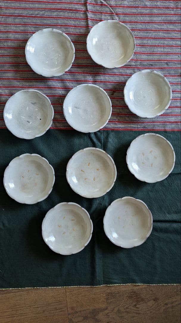 中里隆 唐津粉引ふちなぶり皿 ５客組 ×２（10枚）