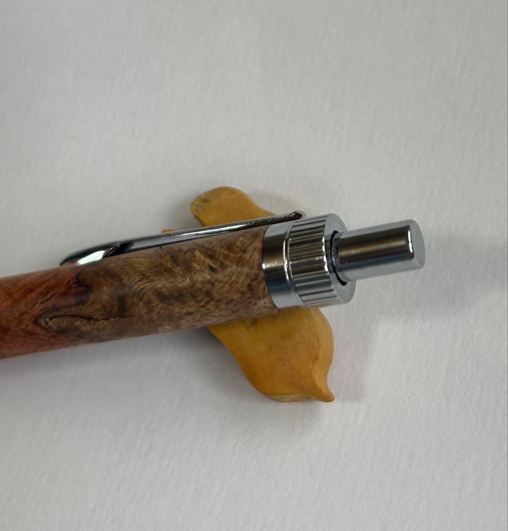 花梨瘤　紅白　木軸シャープペンシル0.5mm 加藤金属