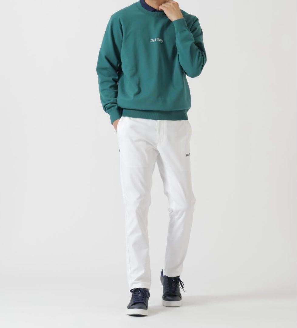新品 パーリーゲイツ ジャックバニー ストレッチツイルロングパンツ(4)M/白