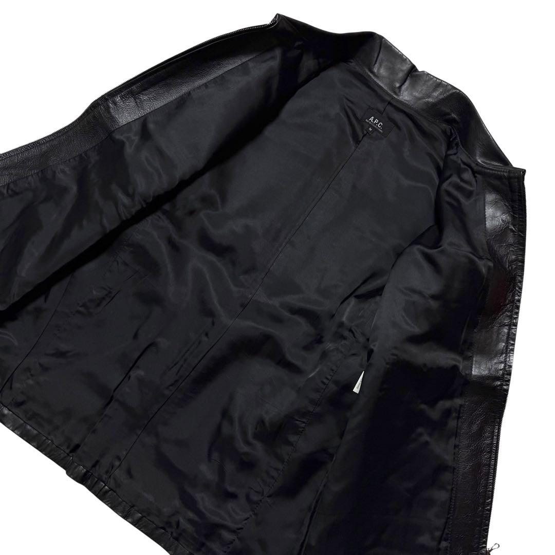 A.P.C. 牛革 カウ レザー ライダース ジャケット ブルゾン ブラック M