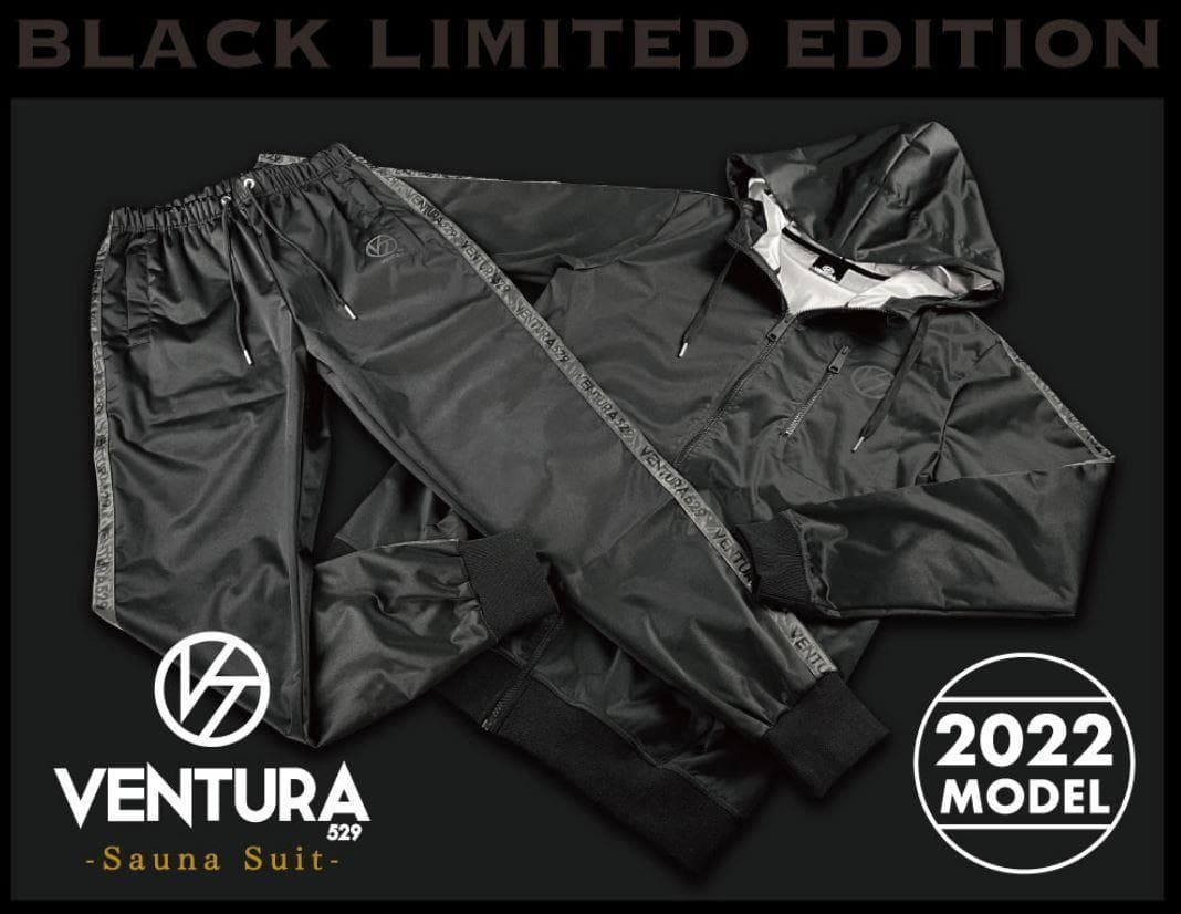【新品未使用】サウナスーツ VENTURA529　上下★Mサイズ★黒ライン★武尊
