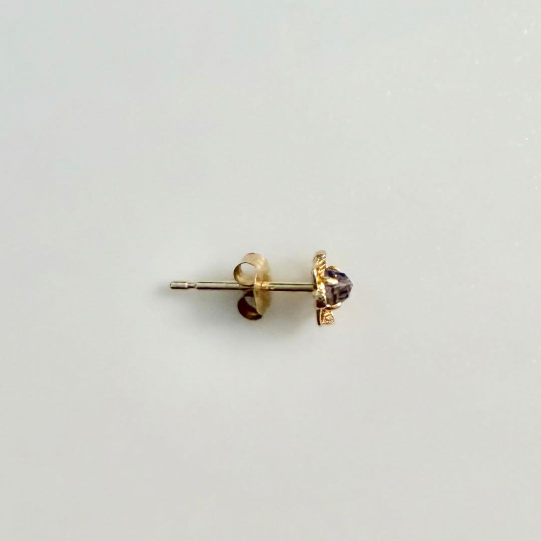 ★agete 【新品未使用】10K アイオライトピアス　ゴールド　片耳用