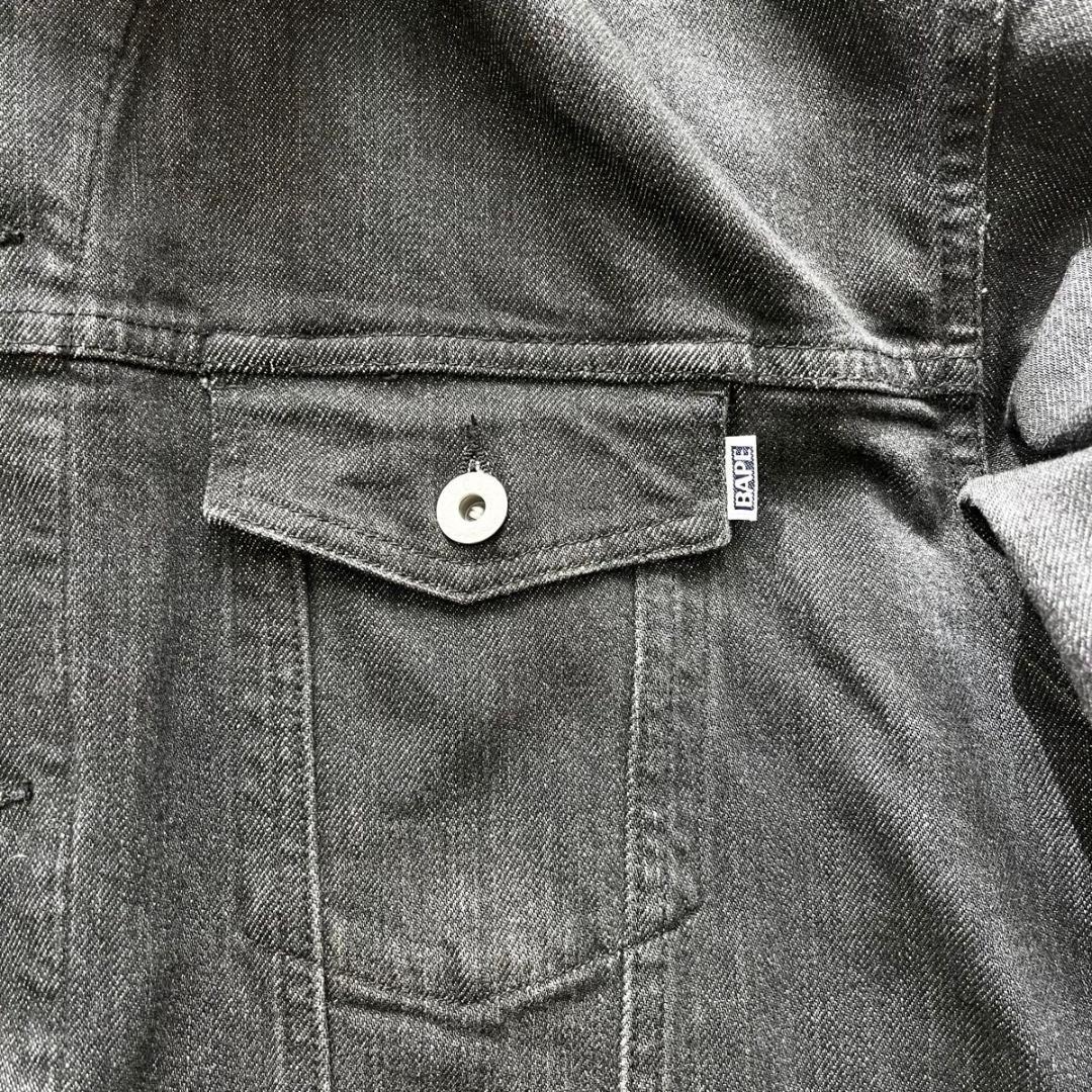 ジャケット・アウター A BATHING APE SHARK PARKA BLACK DENIM M