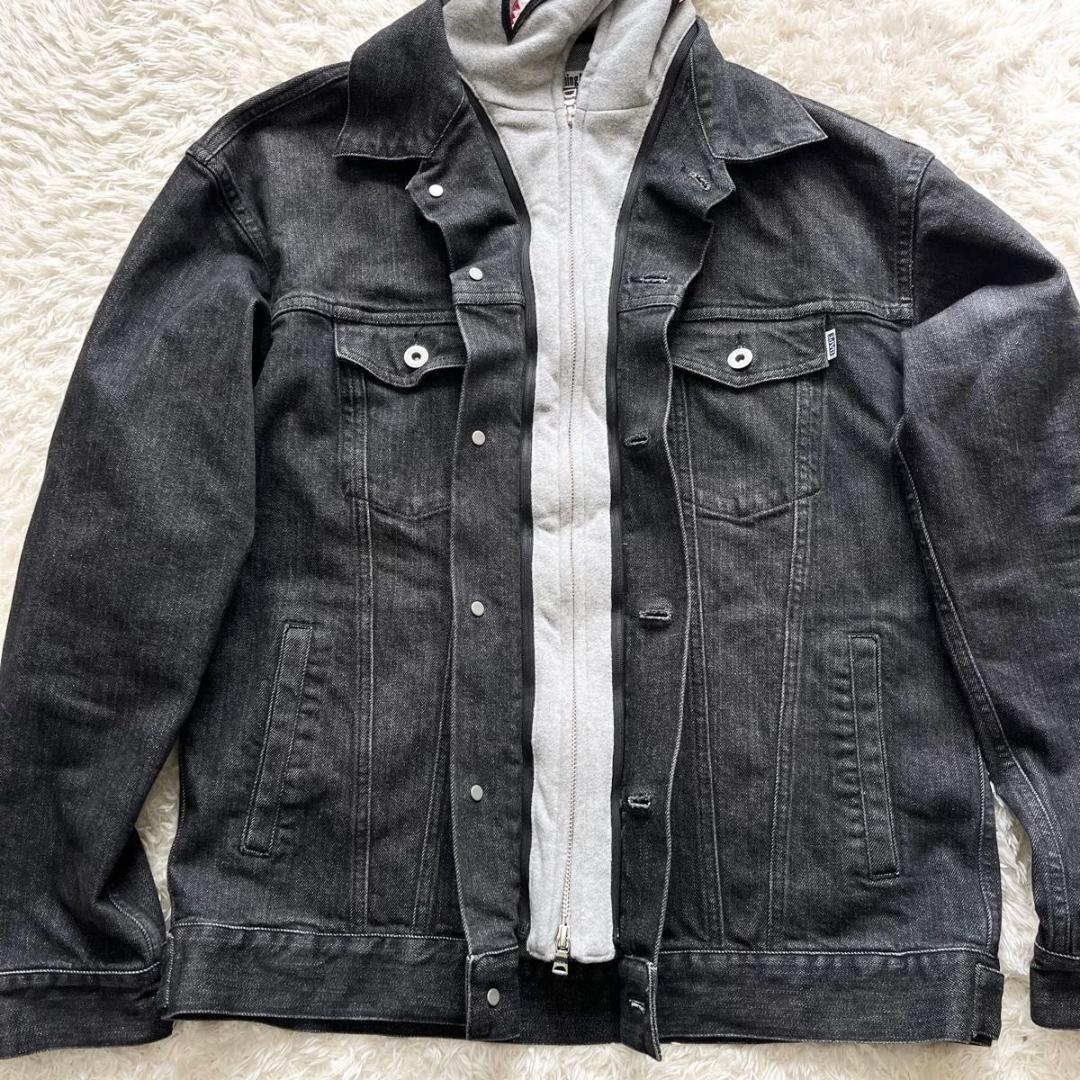 ジャケット・アウター A BATHING APE SHARK PARKA BLACK DENIM M