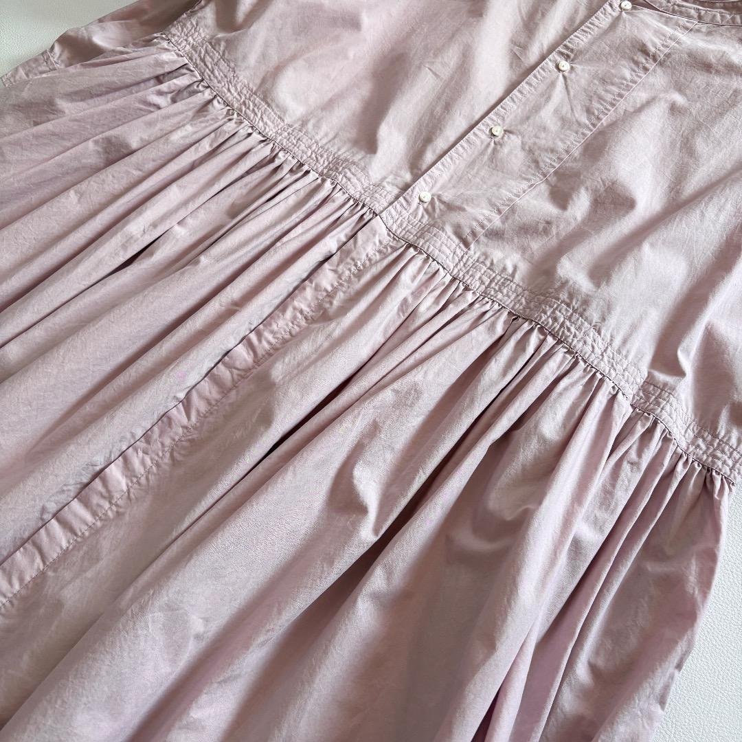 新品・美品♪ヒヨリ◆HIYORI◆コットンギャザーワンピース　バンドカラー