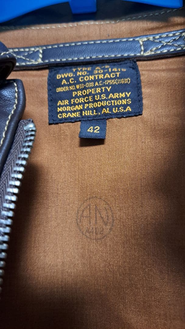 ジャケット・アウター MORGAN A-2 FLIGHT JACKET 42