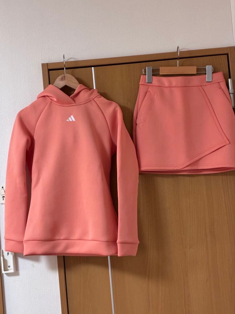 新品　S アディダスゴルフ　春　セットアップ ダンボールニット　ピンク