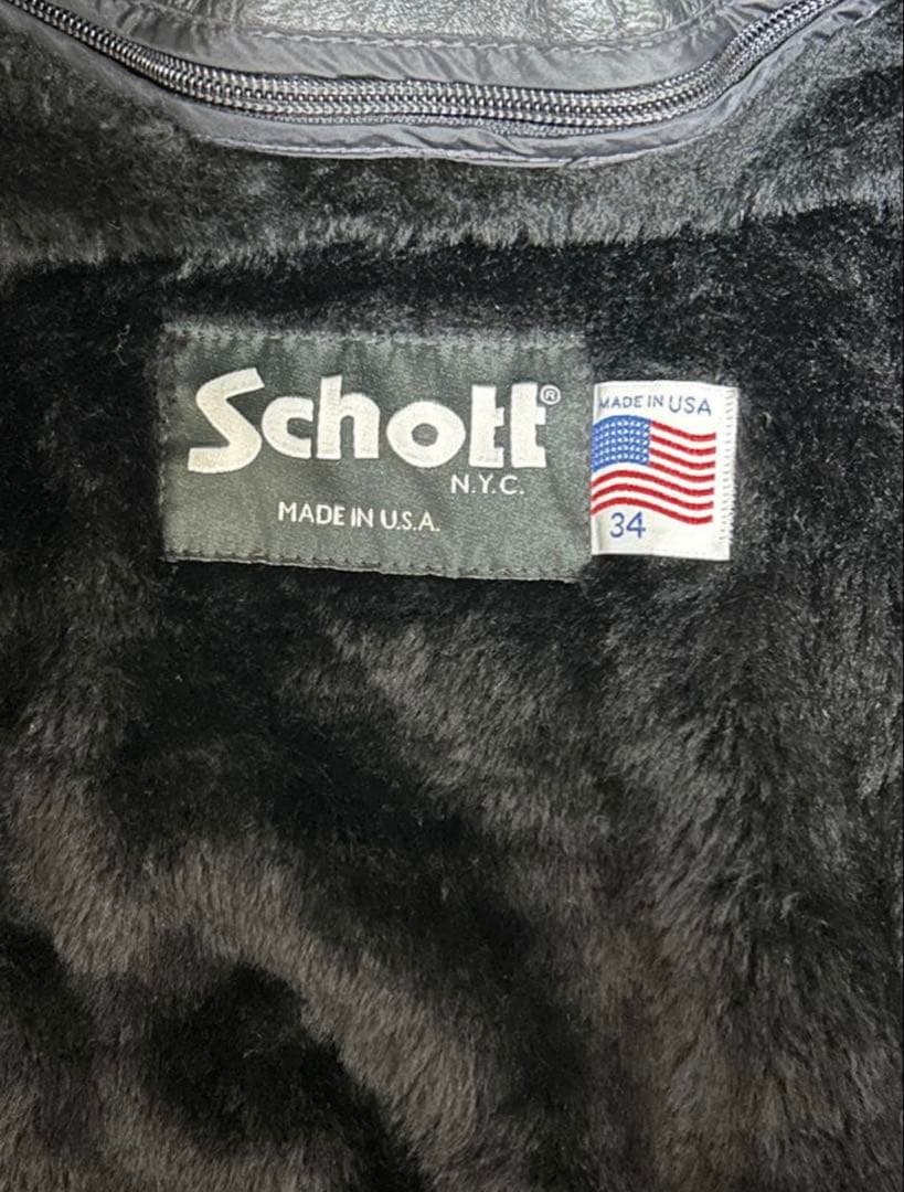 い*ち様 Schott 641 シングルライダース 34 USA製 ボアライナー