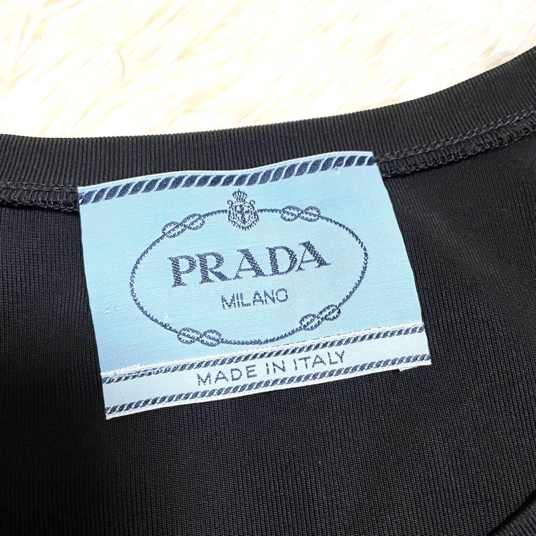 【美品】 PRADA ベスト ジレ トップス ジップ ファスナー イタリア製 黒