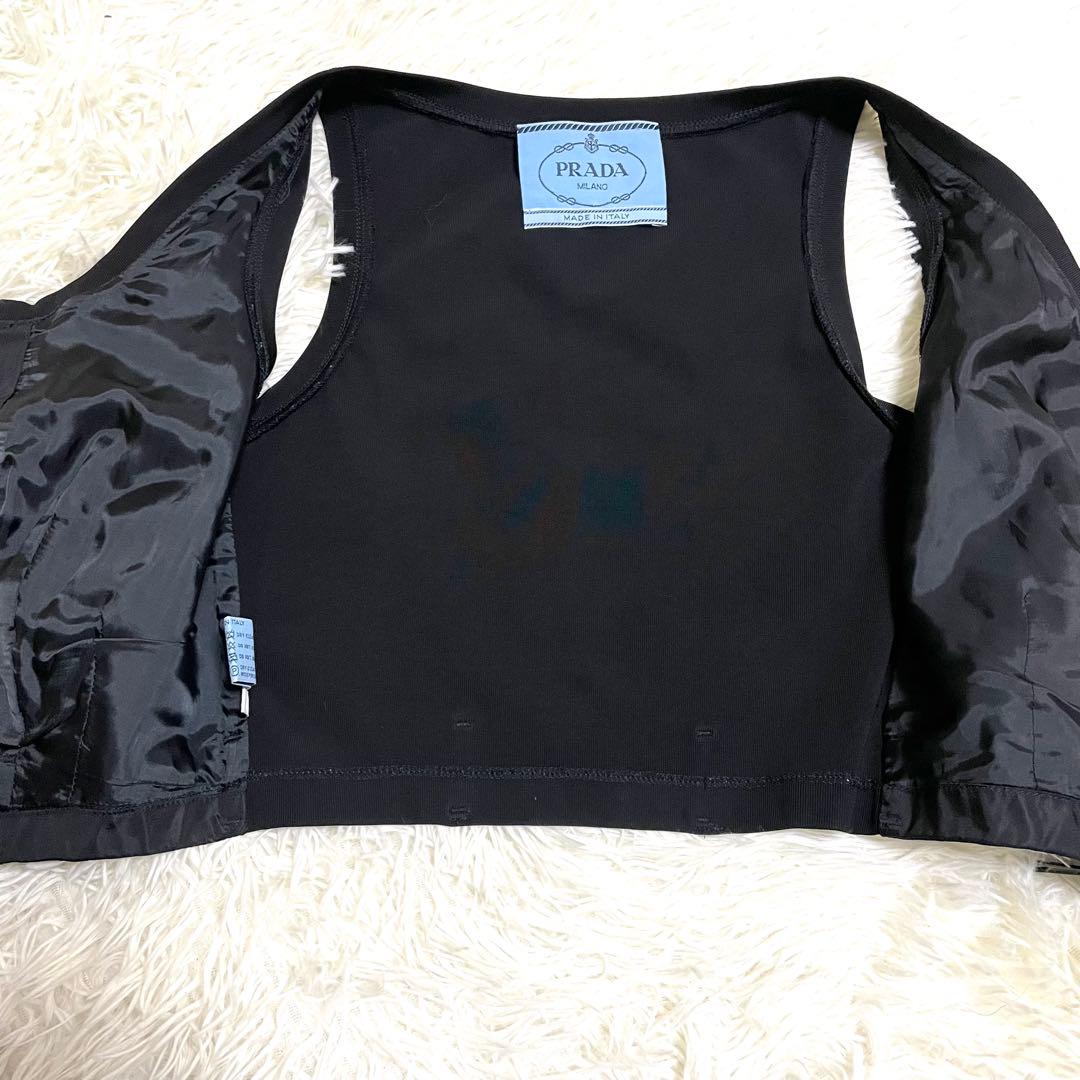 【美品】 PRADA ベスト ジレ トップス ジップ ファスナー イタリア製 黒