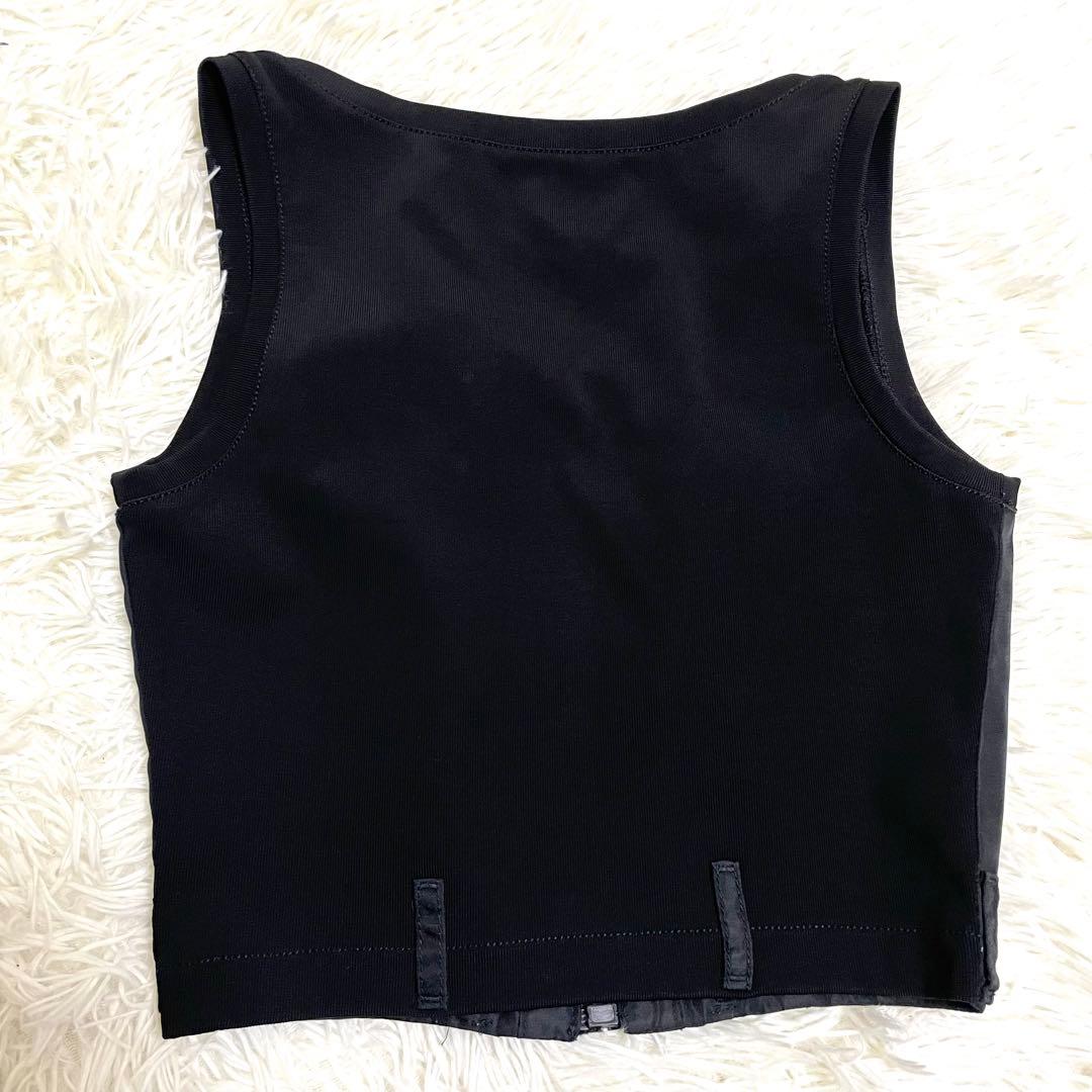 【美品】 PRADA ベスト ジレ トップス ジップ ファスナー イタリア製 黒