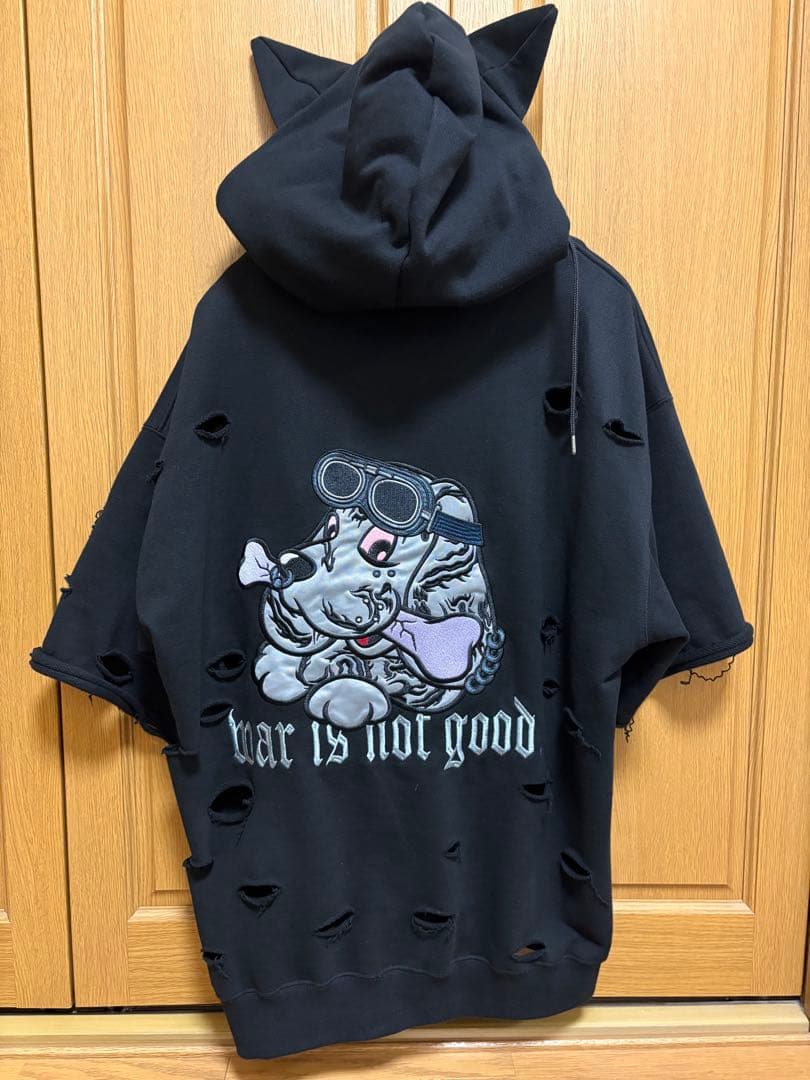 ガルフィー GALFY 半袖パーカー 猫耳 ダメージ Lサイズ