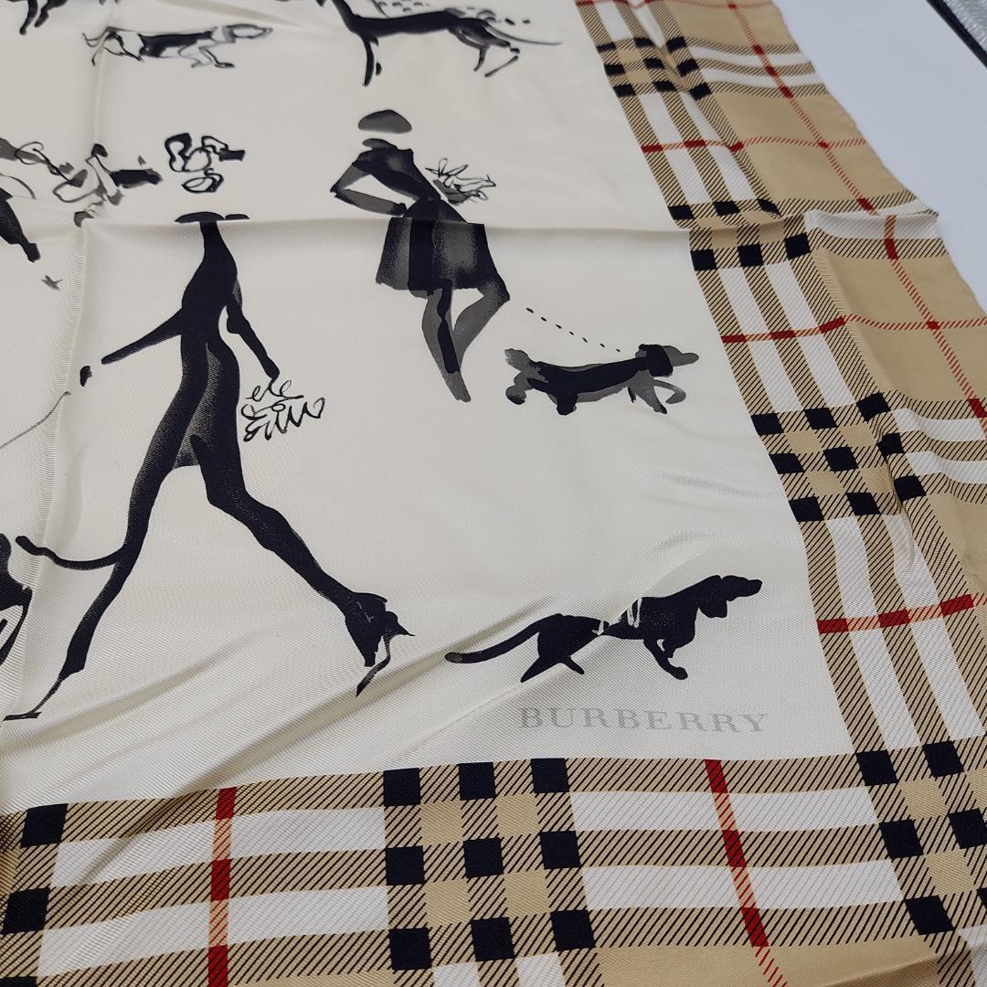 未使用品　バーバリー　スカーフ　シルク　チェック