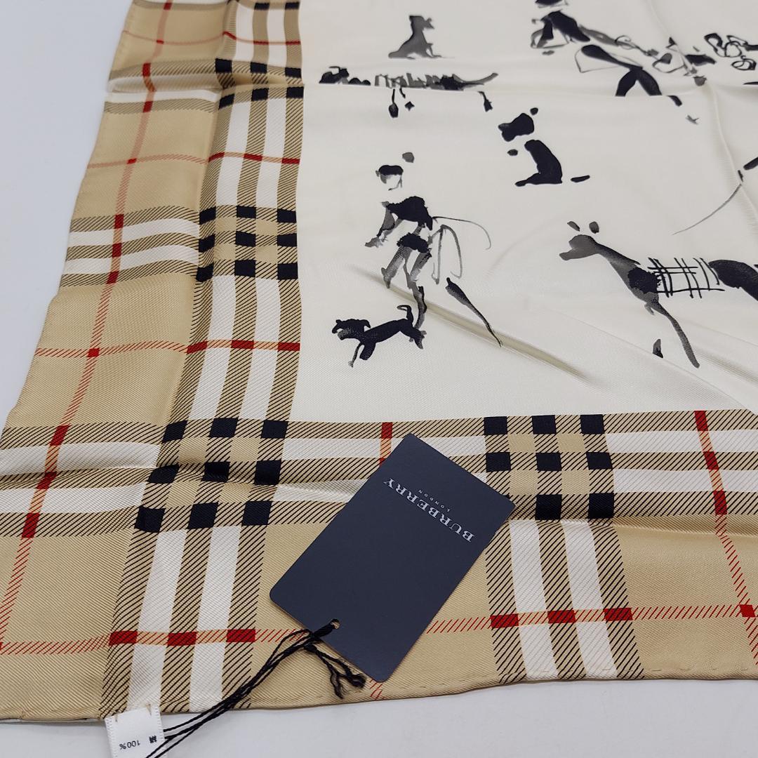 未使用品　バーバリー　スカーフ　シルク　チェック
