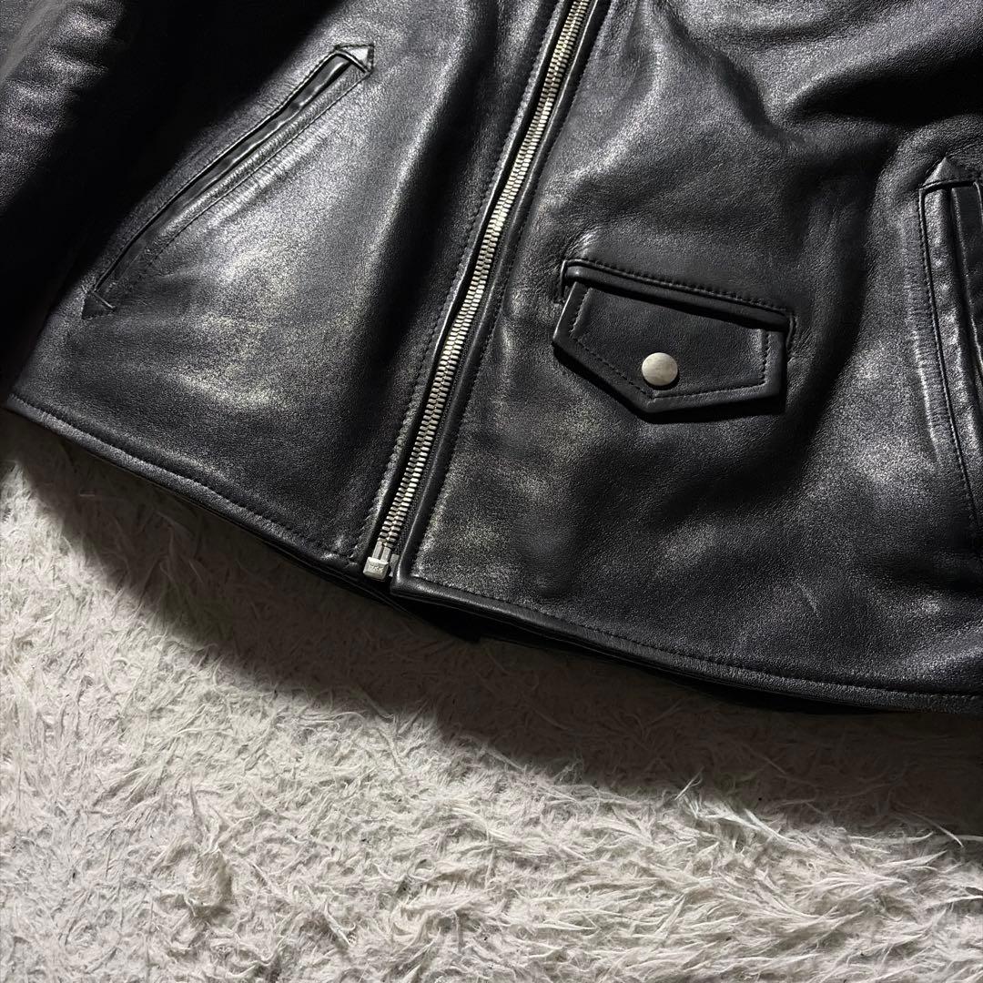 美品■タケオキクチ　ライダースジャケット　ダブル　本革　ブラック　サイズ4