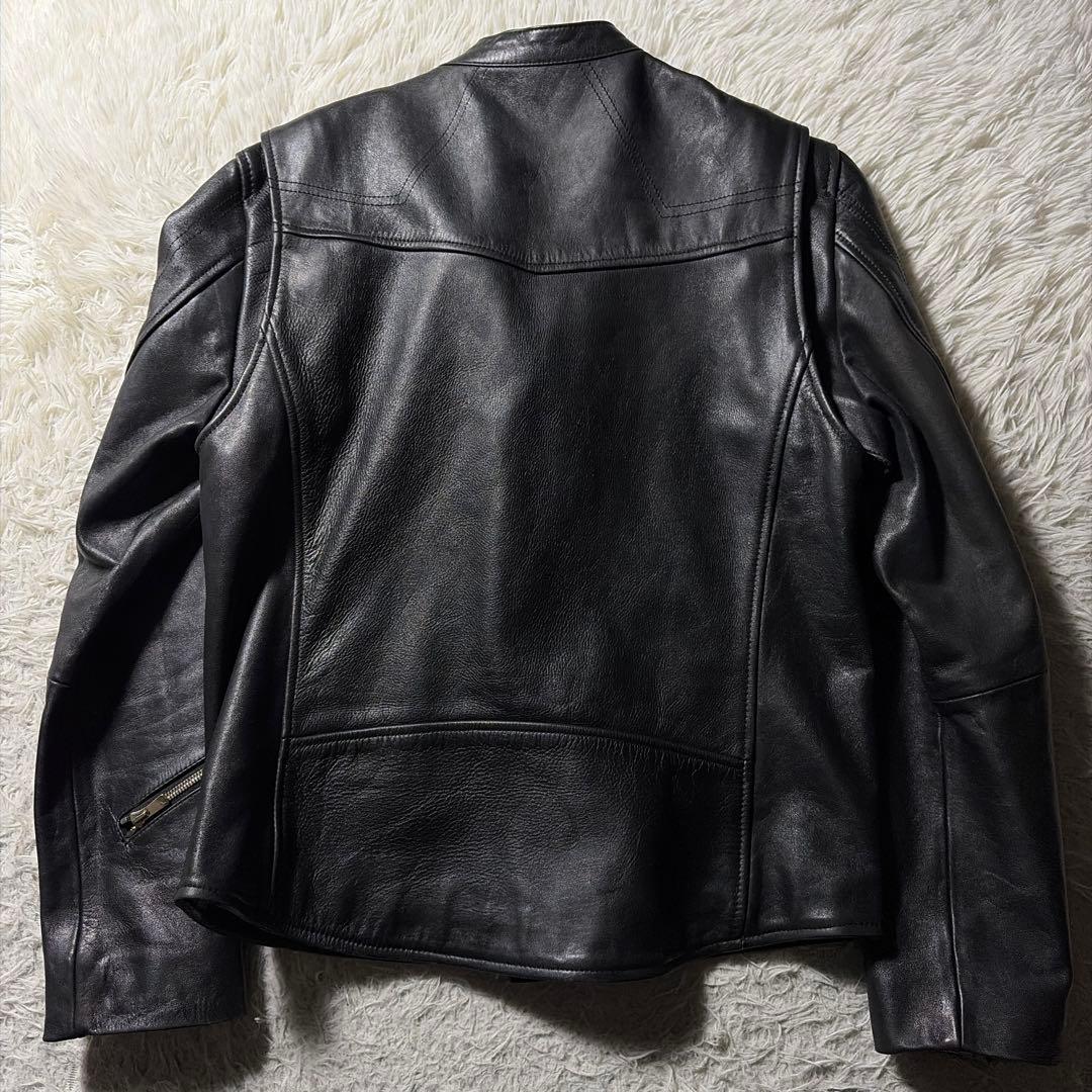 美品■タケオキクチ　ライダースジャケット　ダブル　本革　ブラック　サイズ4
