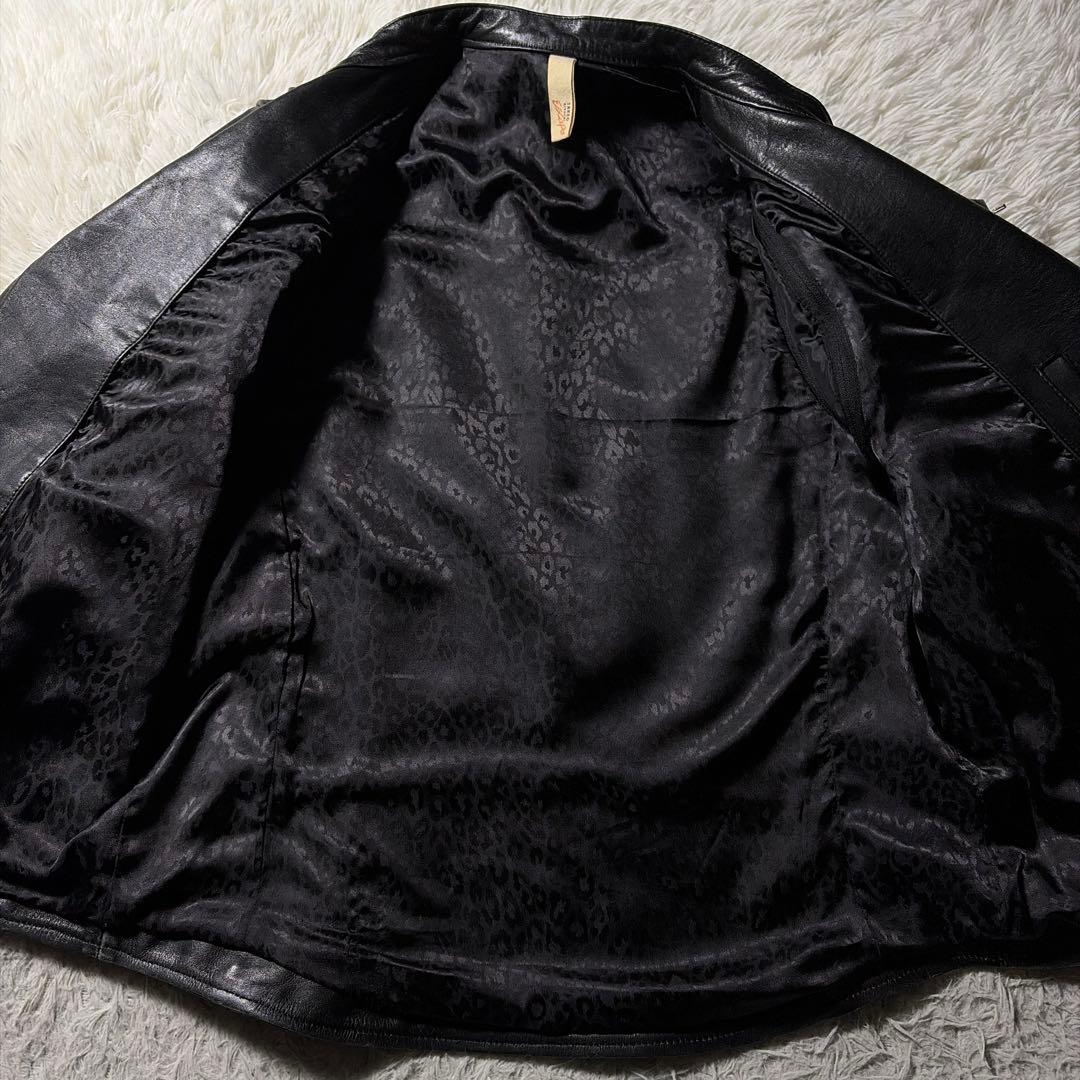 美品■タケオキクチ　ライダースジャケット　ダブル　本革　ブラック　サイズ4