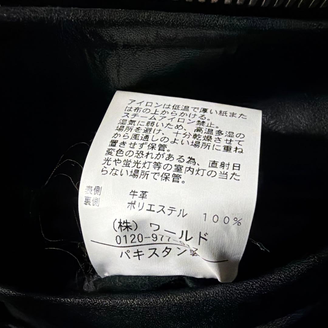 美品■タケオキクチ　ライダースジャケット　ダブル　本革　ブラック　サイズ4