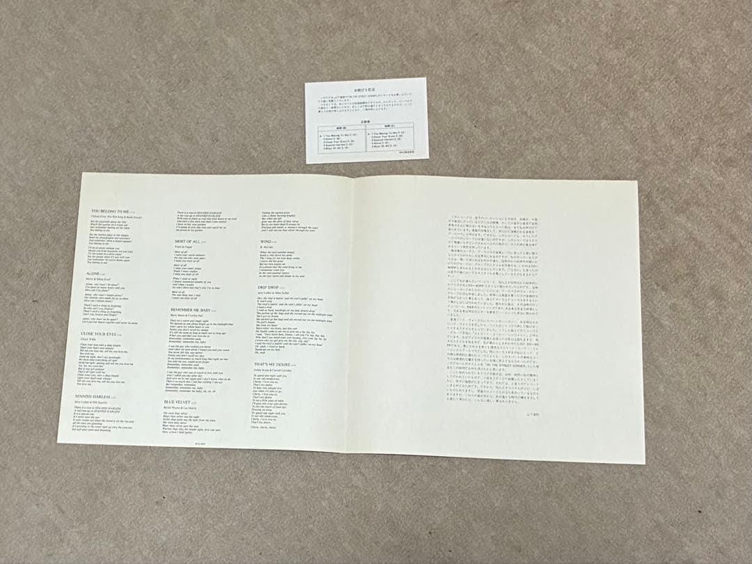 山下達郎「ON THE STREET CORNER」LPレコード