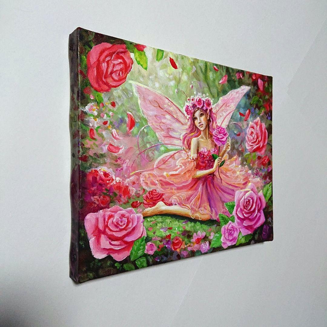 【妖精】アクリル画 F3 風景画 絵画