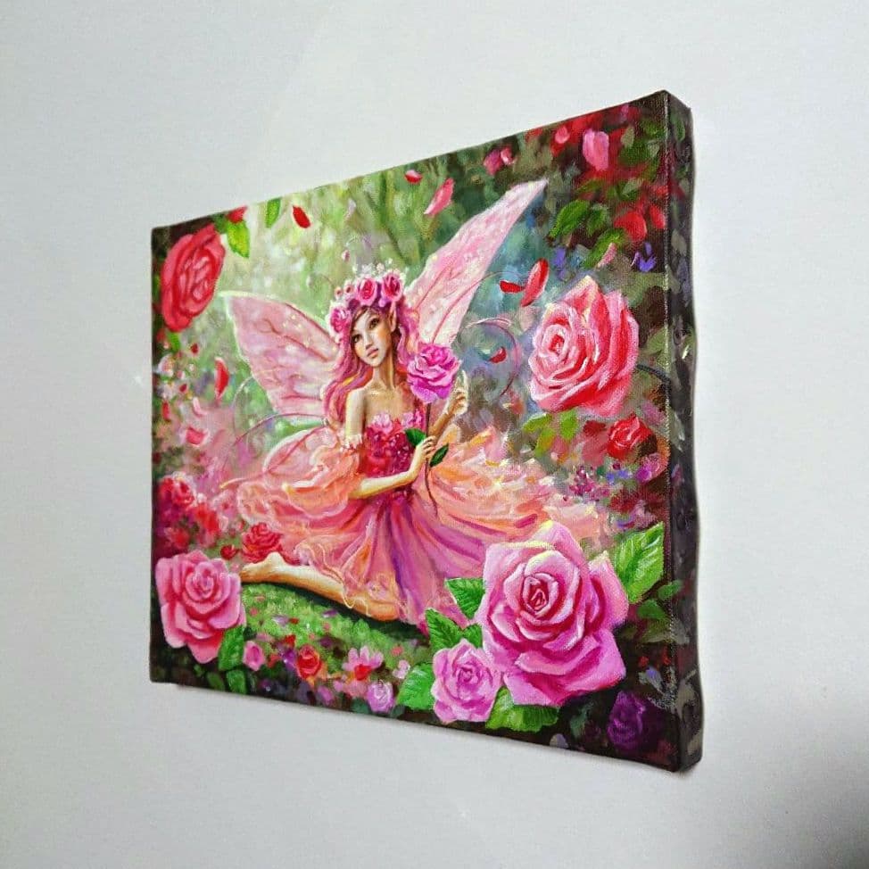 【妖精】アクリル画 F3 風景画 絵画