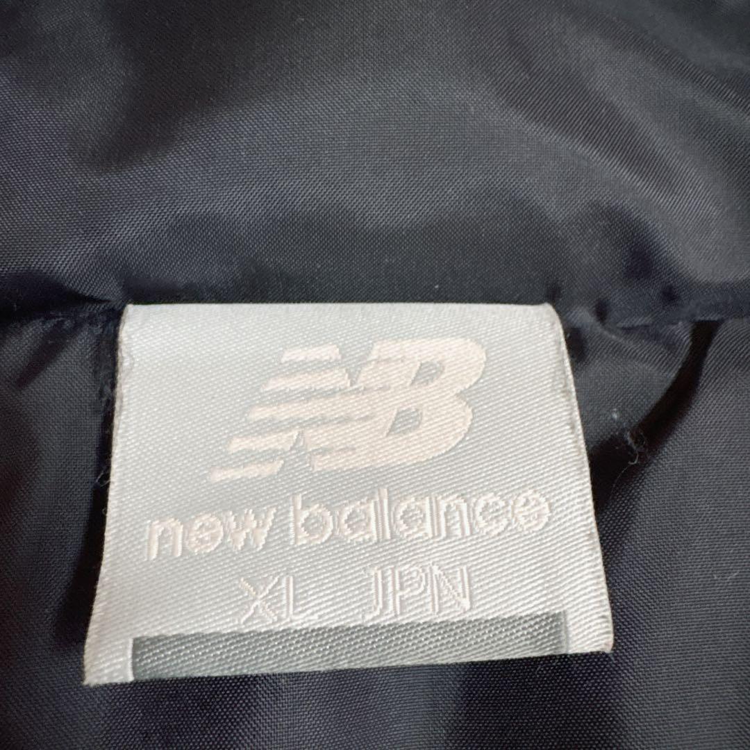 ニューバランス　フード付き　ベンチコート　ロングダウン　刺繍　XLサイズ　黒