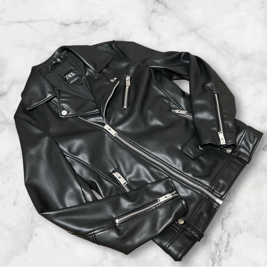 極美品 ZARA ダブルライダースジャケット