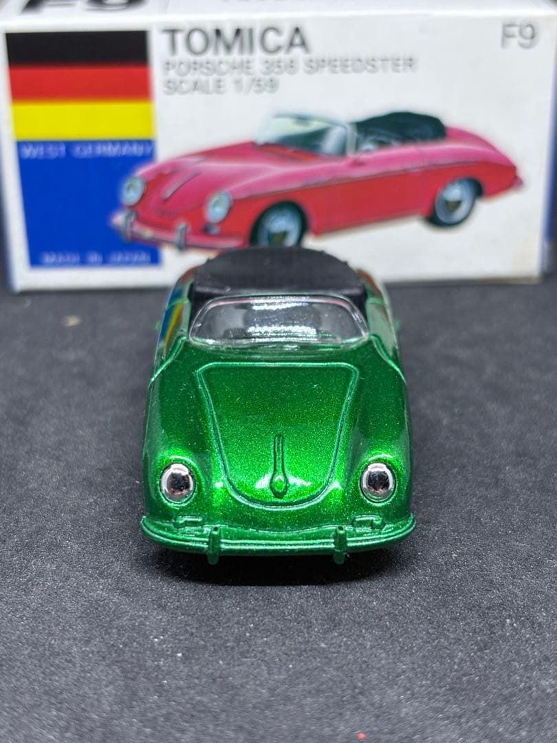 トミカ 日本製 青箱 F9 ポルシェ 356 スピードスター 丸栄特注 緑