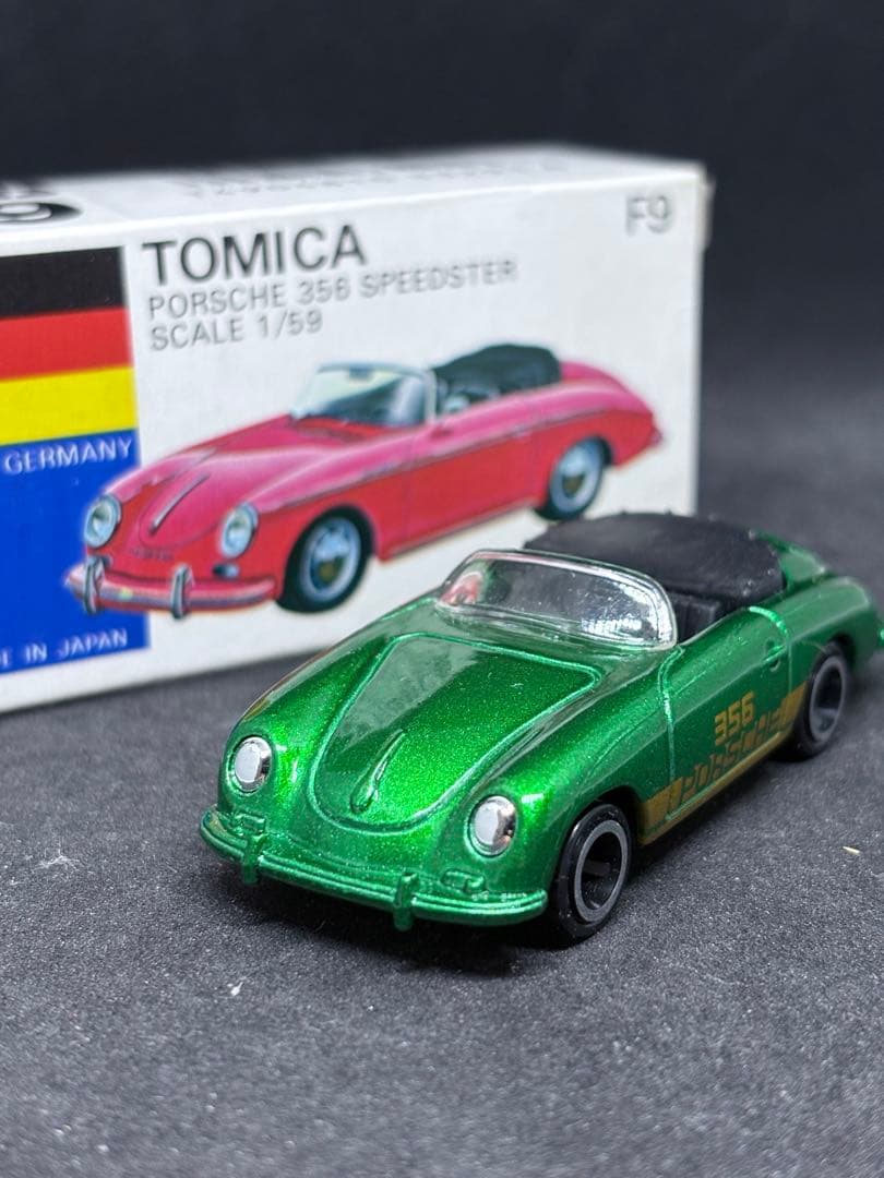 トミカ 日本製 青箱 F9 ポルシェ 356 スピードスター 丸栄特注 緑