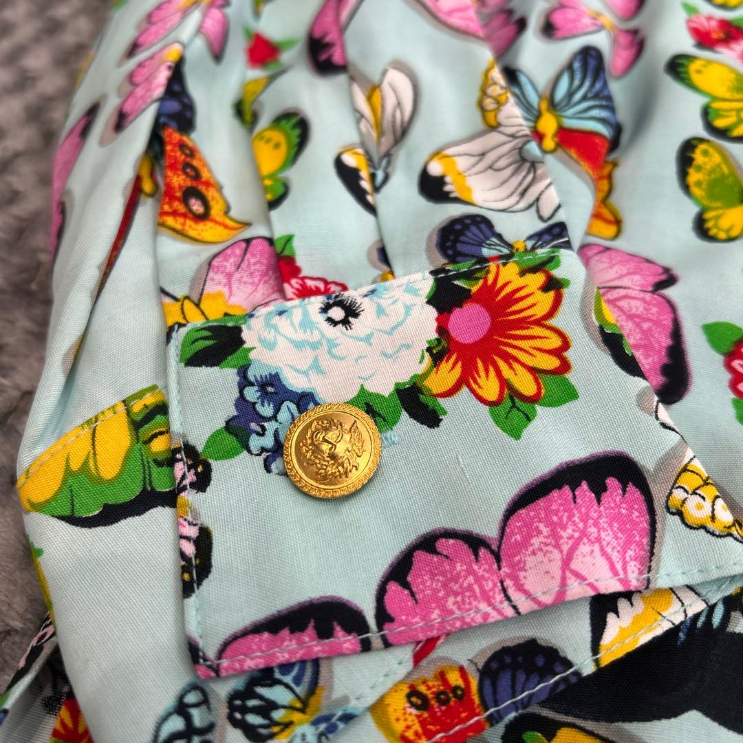 激レア！ GIANNI VERSACE 蝶と花プリント 長袖シャツ