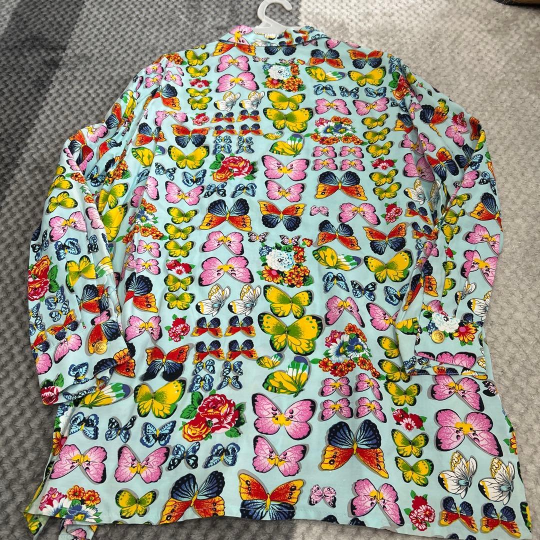 激レア！ GIANNI VERSACE 蝶と花プリント 長袖シャツ