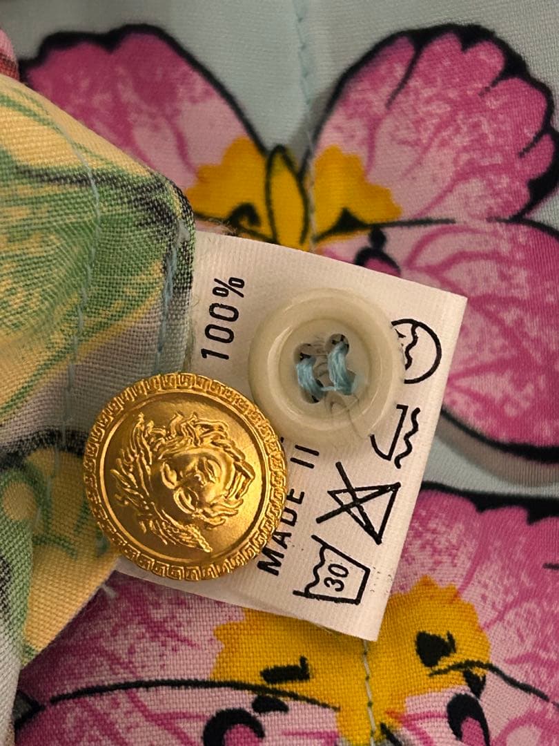 激レア！ GIANNI VERSACE 蝶と花プリント 長袖シャツ