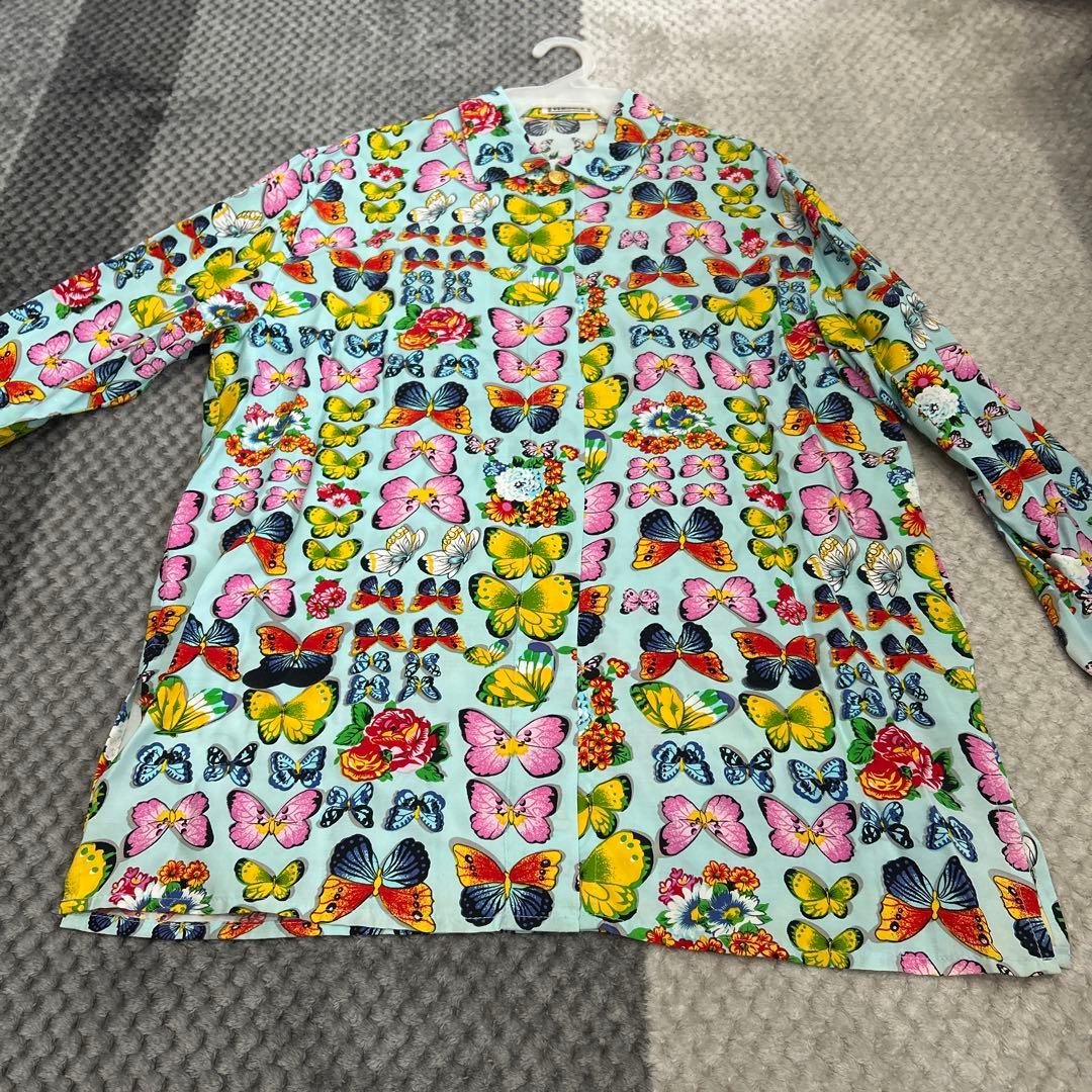 激レア！ GIANNI VERSACE 蝶と花プリント 長袖シャツ